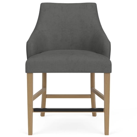 Swoop Arm Upholstered Stool